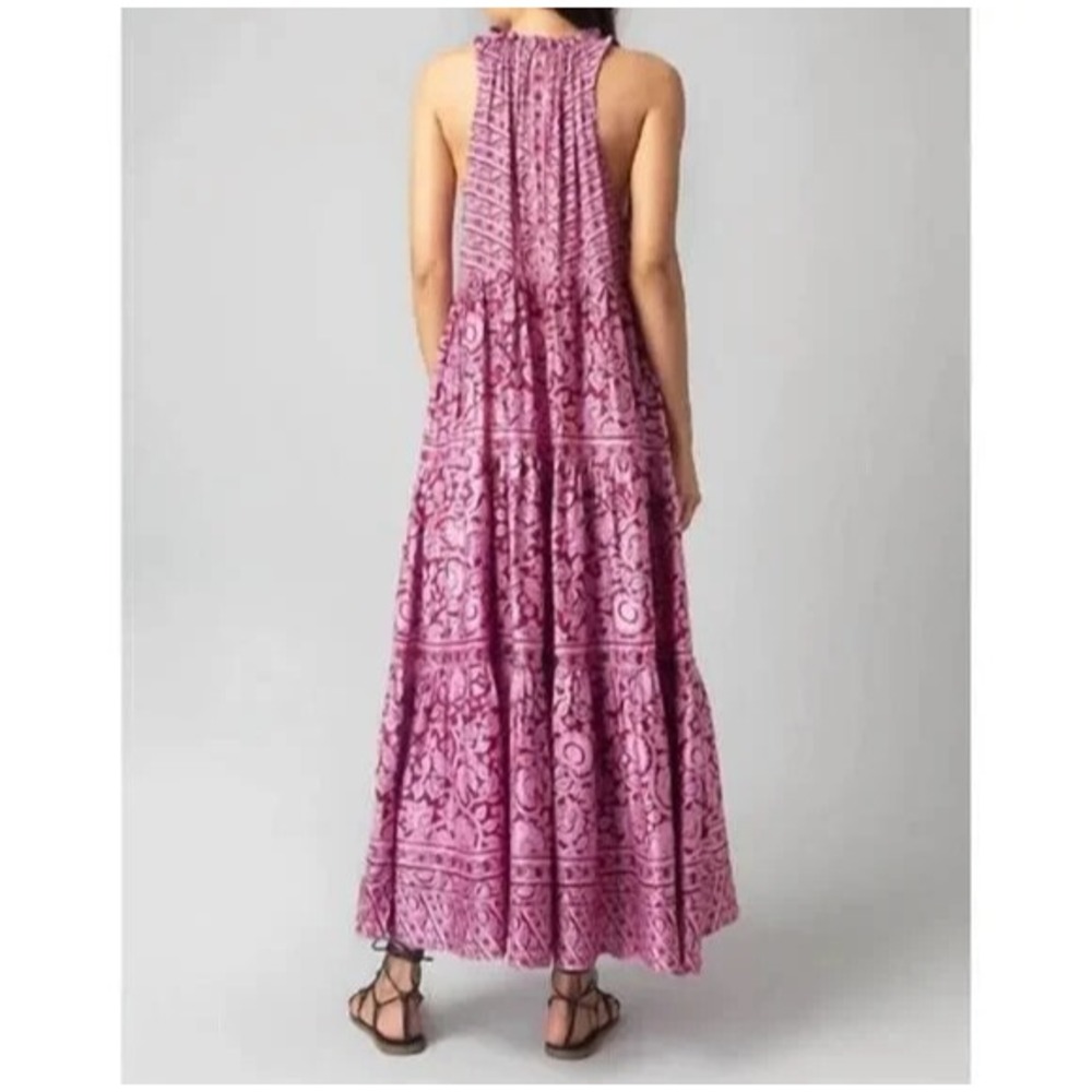 Omika Paola Maxi Dress Tanvi Berry Women M EUC Sleeveless Sun Bohemian Pockets - Picture 2 of 15